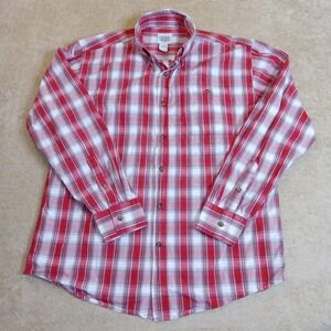 Gibson Trading Company Men's Long‎ Sleeve Button Up Shirt Large Red